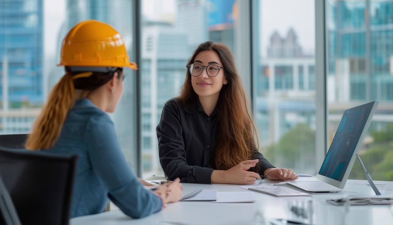 Mentorship session with a female engineer